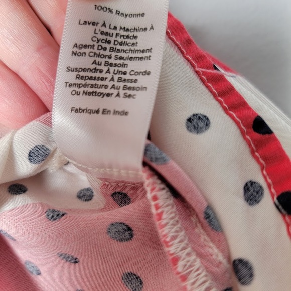 Talbots Sleeveless Blouse 1X Red White Polka Dot Rayon Top Plus Size Retro - Picture 10 of 10